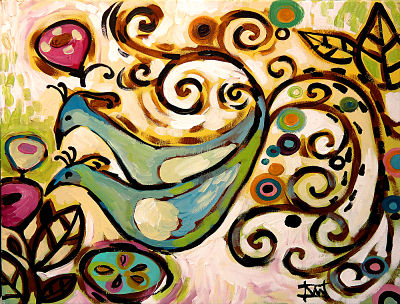 artwork birds whimsical