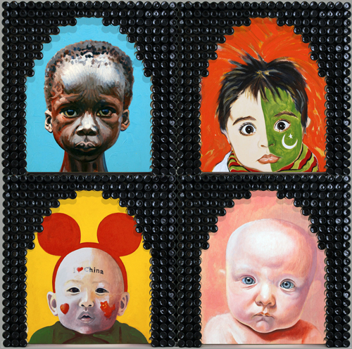 multicultural painting of children