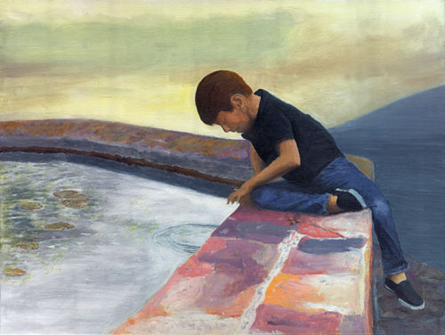 Boy Dropping Pebbles