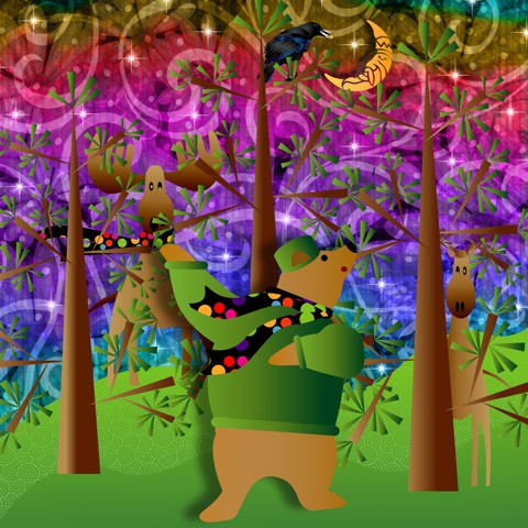 Bear and Reindeer playing hide and seek