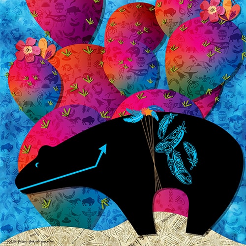digital collage of a stylized bear by Susan Straub-Martin