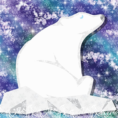 digital collage of a polar bear by Susan Straub-Martin