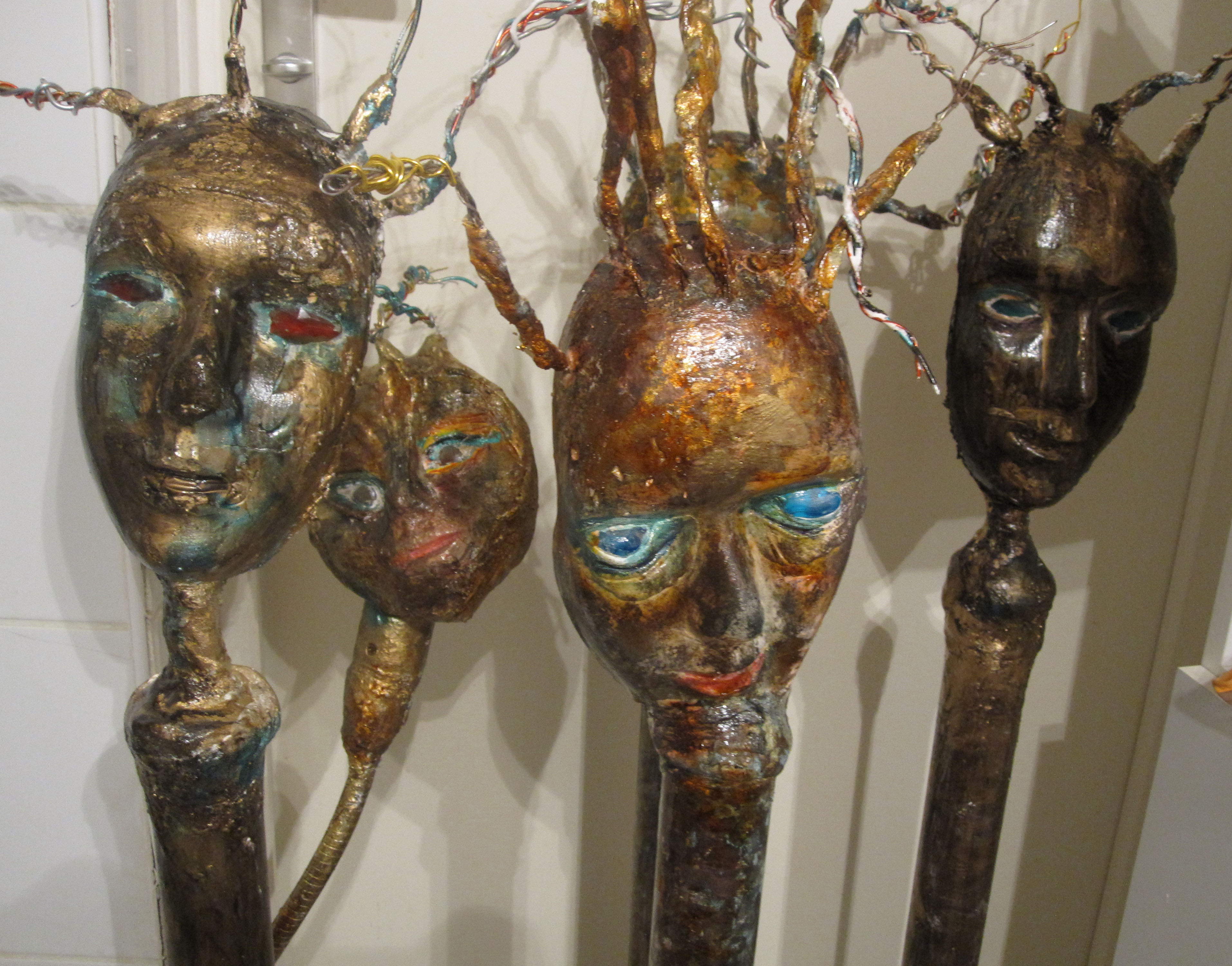 metal mask sculpture
