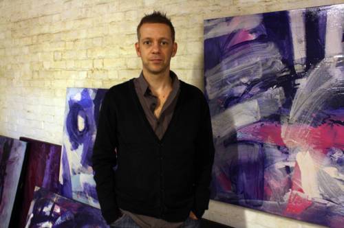 Artist Marc Lawrence in studio