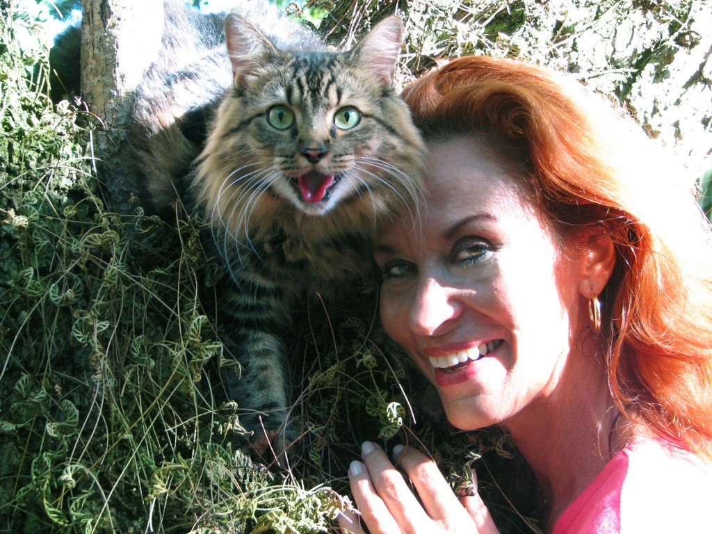 Joann Biondi with Lorenzo the Cat