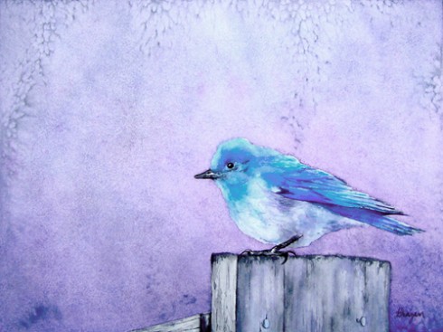 painting of bluebird