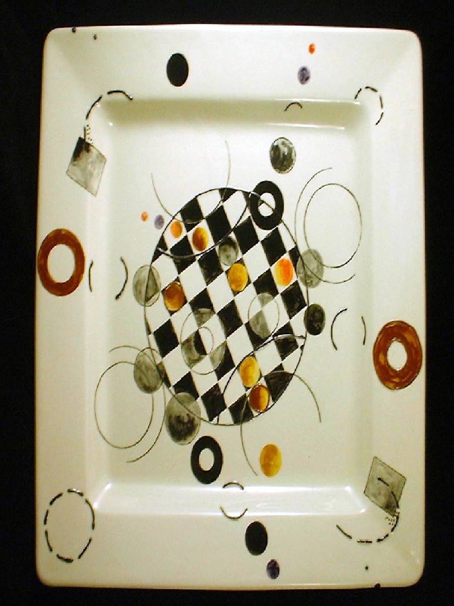 Checkerboard Circles Platter