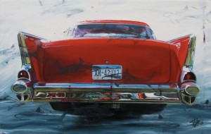 Painting of 1957 Chevy vintage car