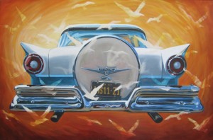 Painting of 1957 Ford Fairlane vintage car