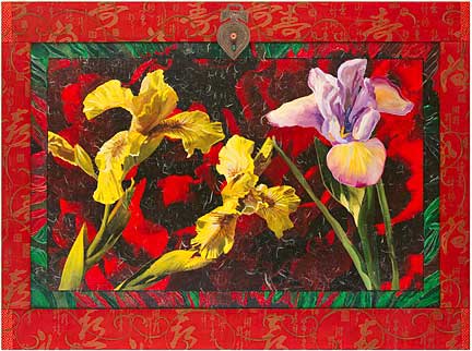 Irises painting by Michelle Samerjan
