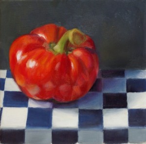 Painting of a red pepper