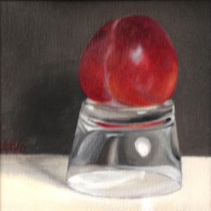 Red Plum with glass