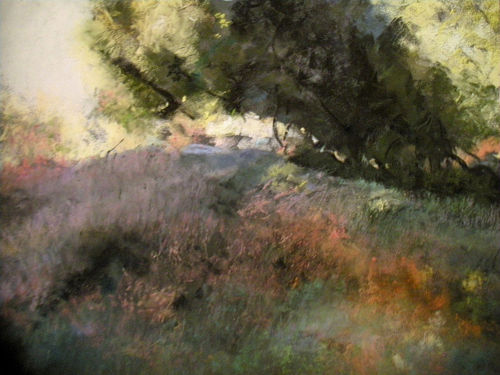 landscape pastel painting "Sun Washed" by Anita Stoll