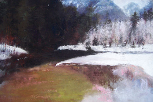pastel painting river