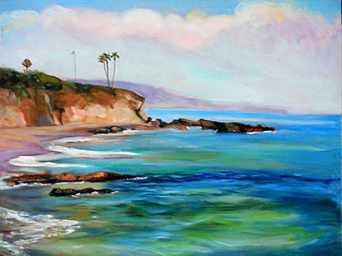 beach scene "Divers Cove" by Renuka Pillai