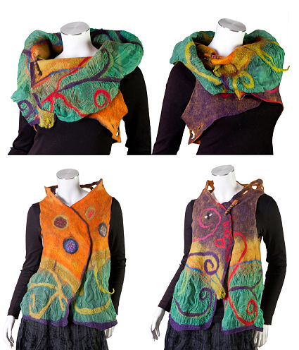 Handmade felt vests by Ariane Mariane