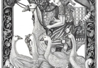 Illustration for the children's fairy tale "The Little Goose Girl" by artist Jessica Boehman