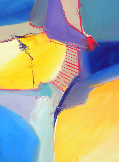 abstract painting blue and yellow