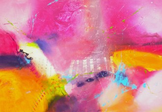 abstract painting pink