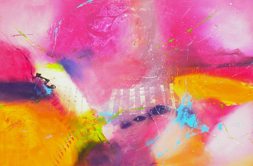abstract painting pink