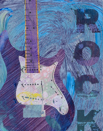 Big Guitar Rock on Blue - Two Can Art