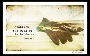 garden gloves, scripture