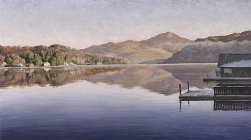 Lake Placid Autumn, 10" x 18" Oil on Canvas