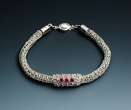 ruby and silver bracelet