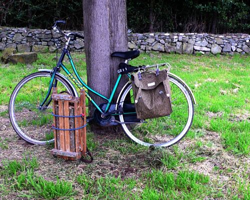 Kelly Medford's Bicycle and Easel