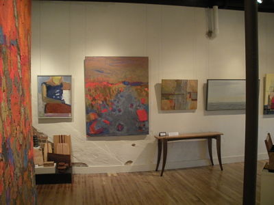 paintings in an art gallery