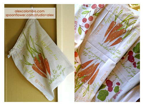 carrot design on eco sacks