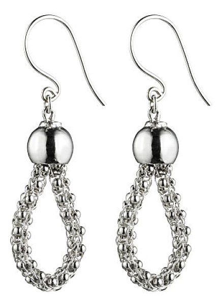 crocheted silver earrings by artist Lisa Cottone