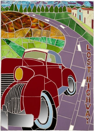 vintage car mosaic