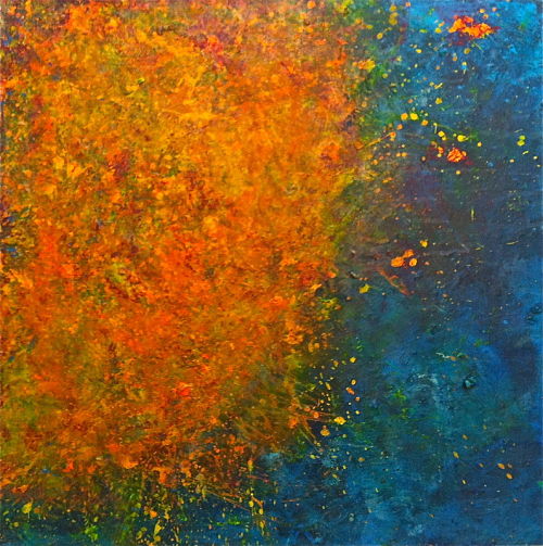 abstract painting of the sun