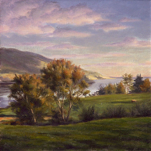 oil painting, landscape, trees in landscape