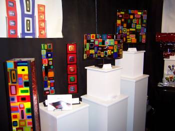 Artist Helen Rudy's trade show booth