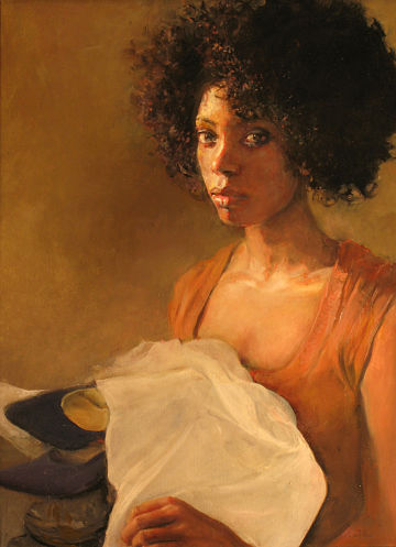 Portrait "Veiled Judgment" by artist Judith Peck