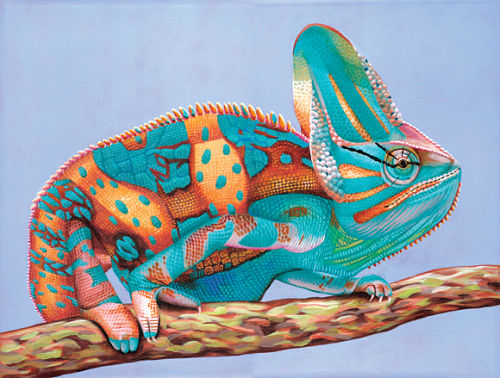chameleon painting "Inconspicuous" by Alicia Wishart