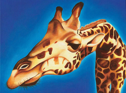 Giraffe portrait "Peanut" by artist Alicia Wishart