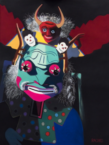 Soft pastel painting of a Carnival mask by Barbara Rachko