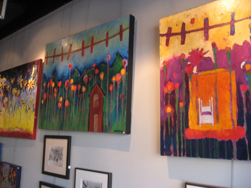 Paintings by artist Sara Strong on display