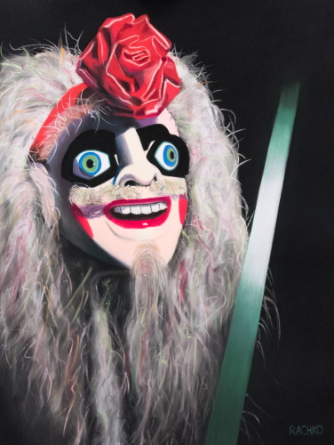 Soft pastel painting of a Carnival mask by Barbara Rachko