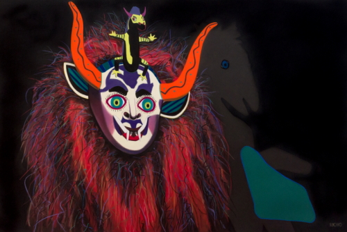 Soft pastel painting of a Carnival mask by Barbara Rachko