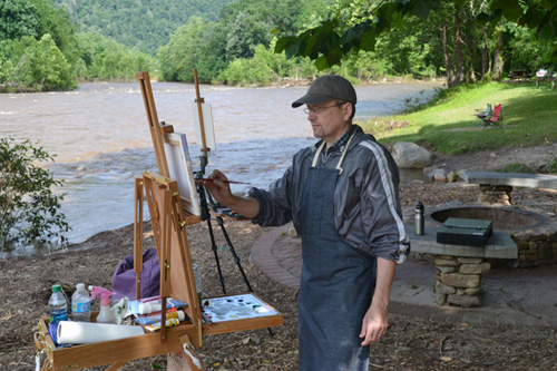 Brennen McElhaney Painting on Location