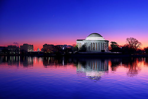 Clear Blue Morning at the Jefferson Memorial