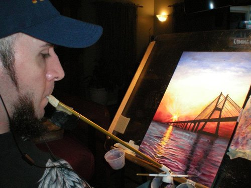 Artist Rob Florio painting