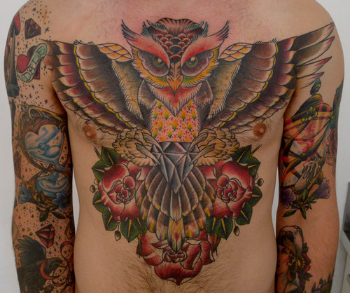 Flying Owl Tattoo