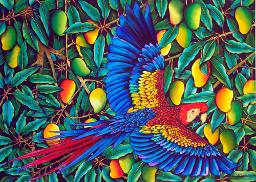 Macaw in Mango Tree