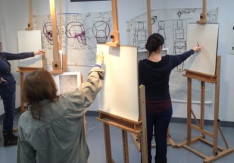 Academy students drawing