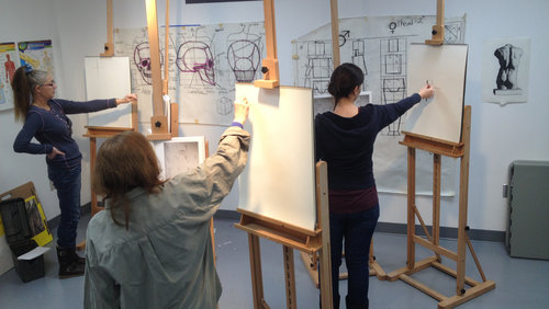 Academy students drawing